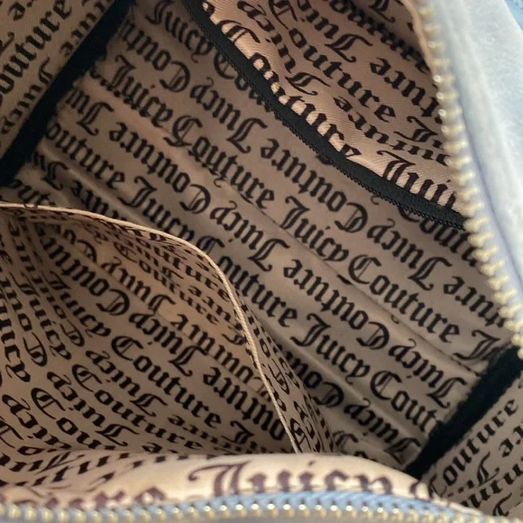 Juicy Couture Slate Blue Obsession Velour Satchel - Picture 11 of 13